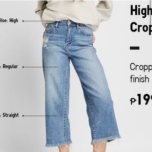 Uniqlo wide cropped jeans
